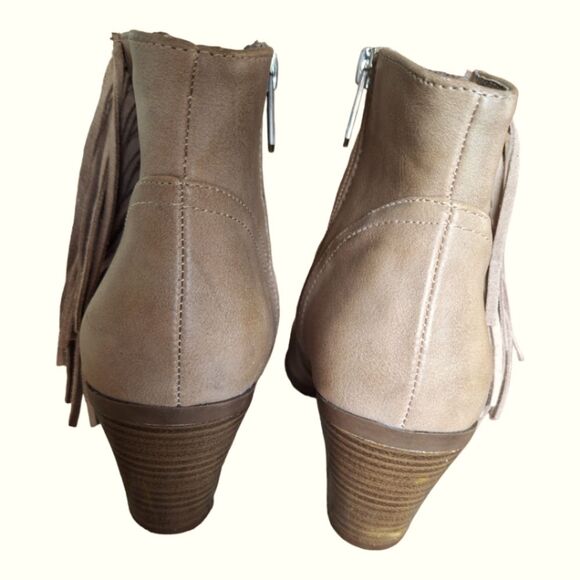 Festival Fringe Ankle Booties Leah beige zip 7.5M CIRCUS by SAM EDELMAN Boots - Picture 7 of 15